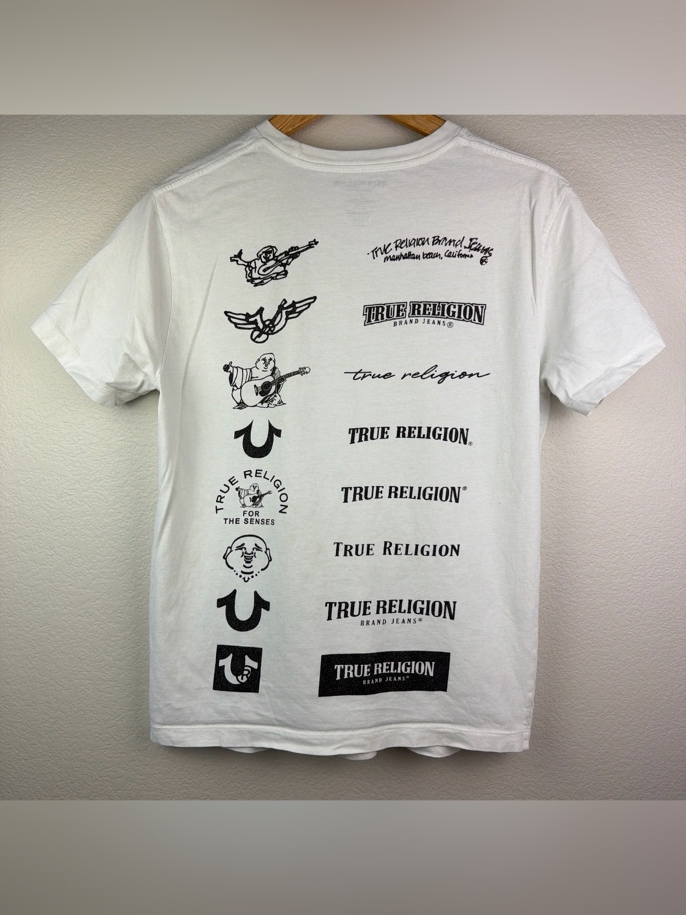 True Religion Shirt Short Sleeve Logo White Men’s Medium